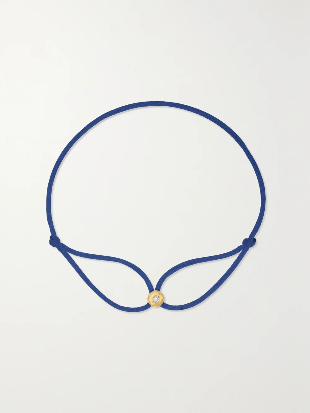 Octavia Elizabeth Parachute Nesting Gem 18-karat Recycled Gold, Diamond and Cord Bracelet in blue