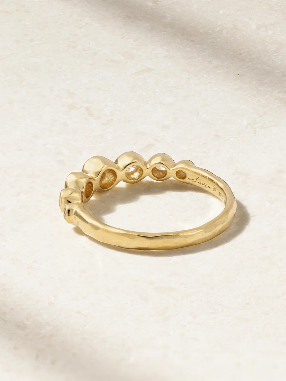 Back view of the Octavia Elizabeth Riviera Demi American 18-karat Gold Diamond Ring
