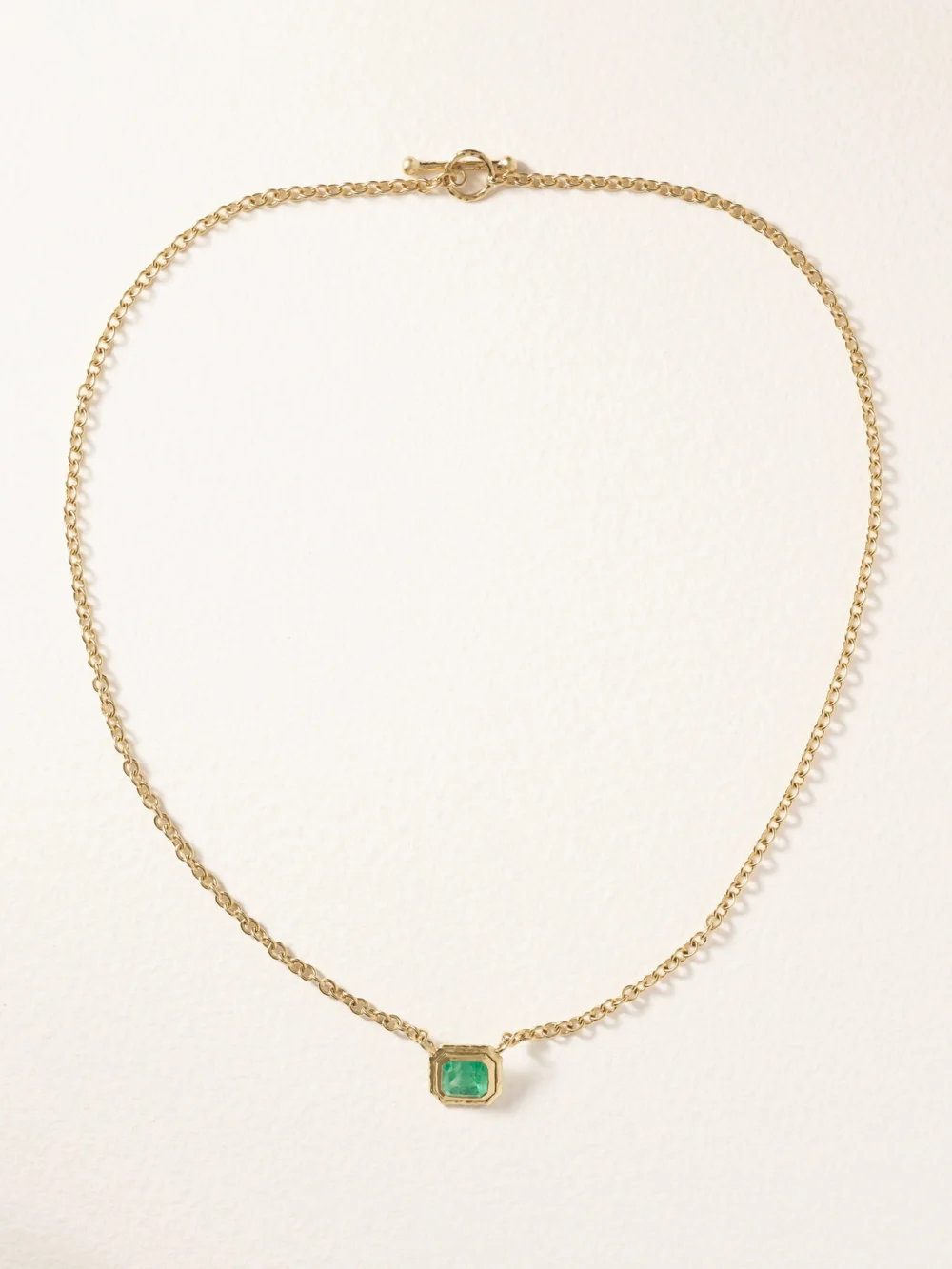 Octavia Elizabeth Seagrape 18-karat Recycled Gold Emerald Necklace in green