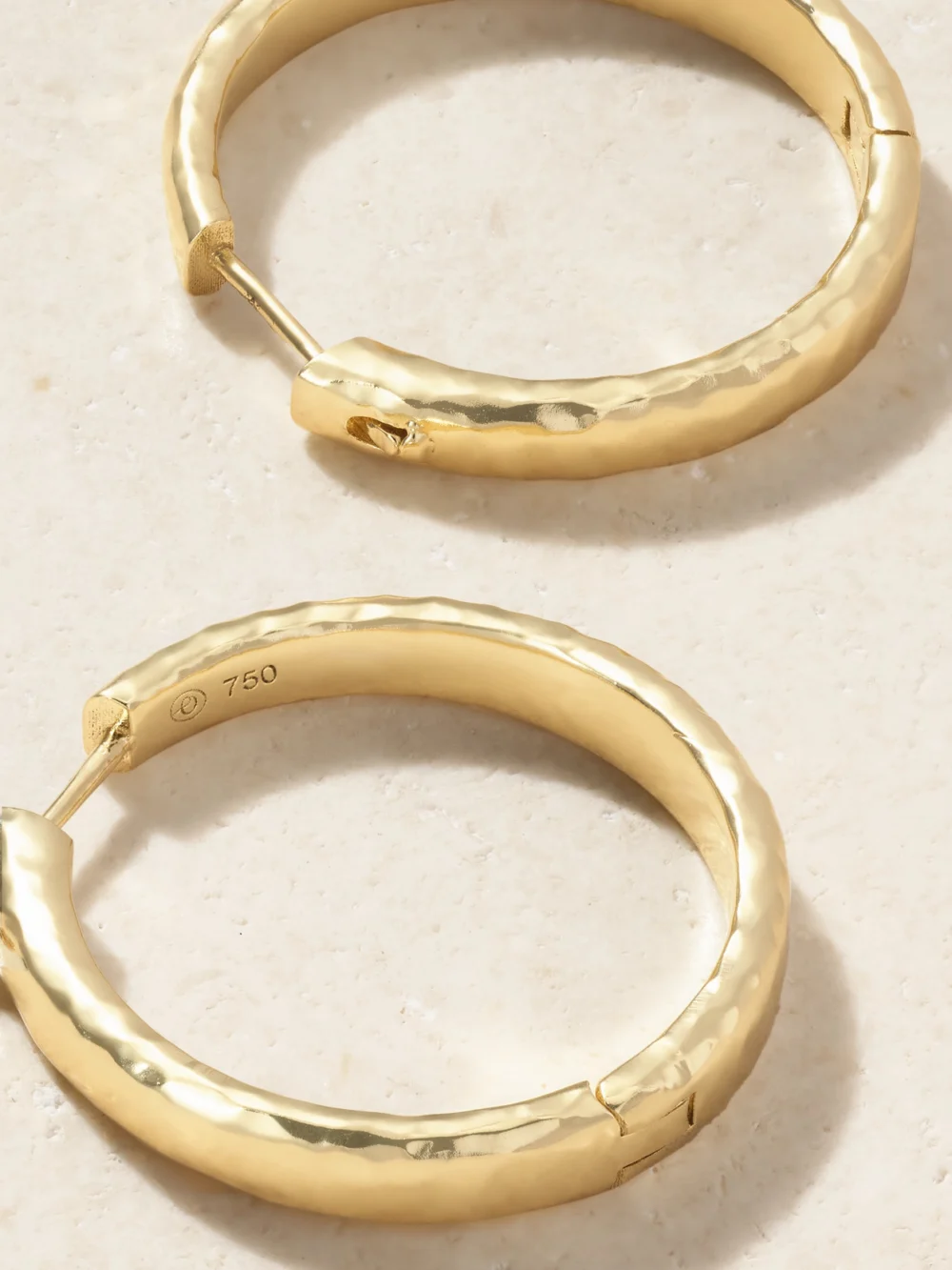 Back view of the Octavia Elizabeth Yana Jumbo 18-karat Recycled Gold Hoop Earrings