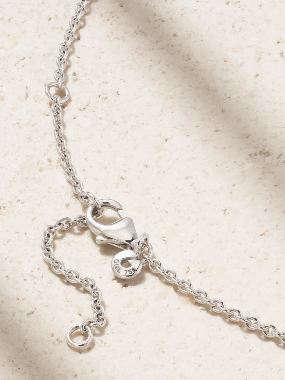Back view of the Ole Lynggaard Copenhagen Elephant 18-karat White Gold Diamond Necklace