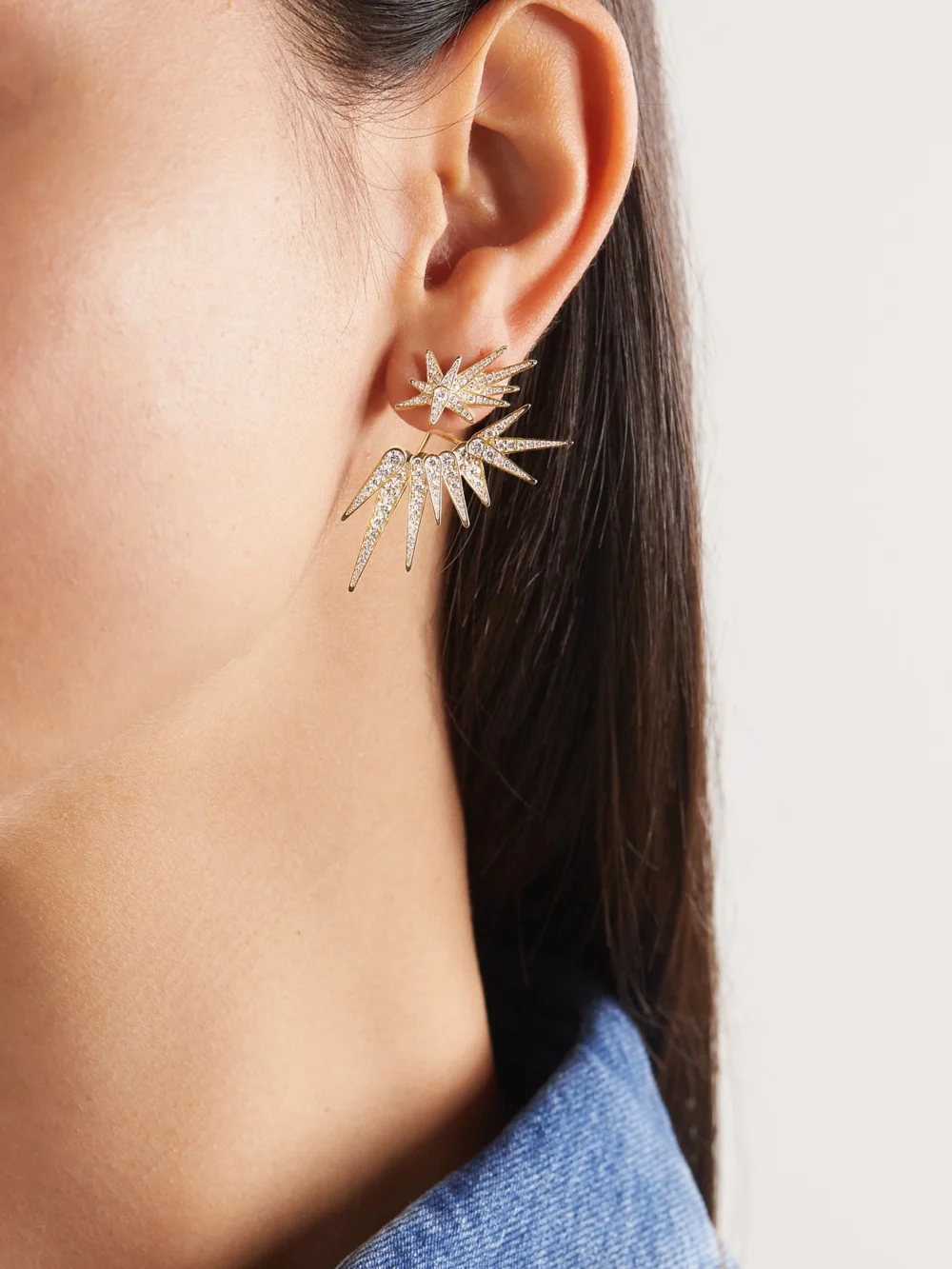 Ole Lynggaard Copenhagen Funky Shooting Stars 18-karat Gold Diamond Single Earring, styled view