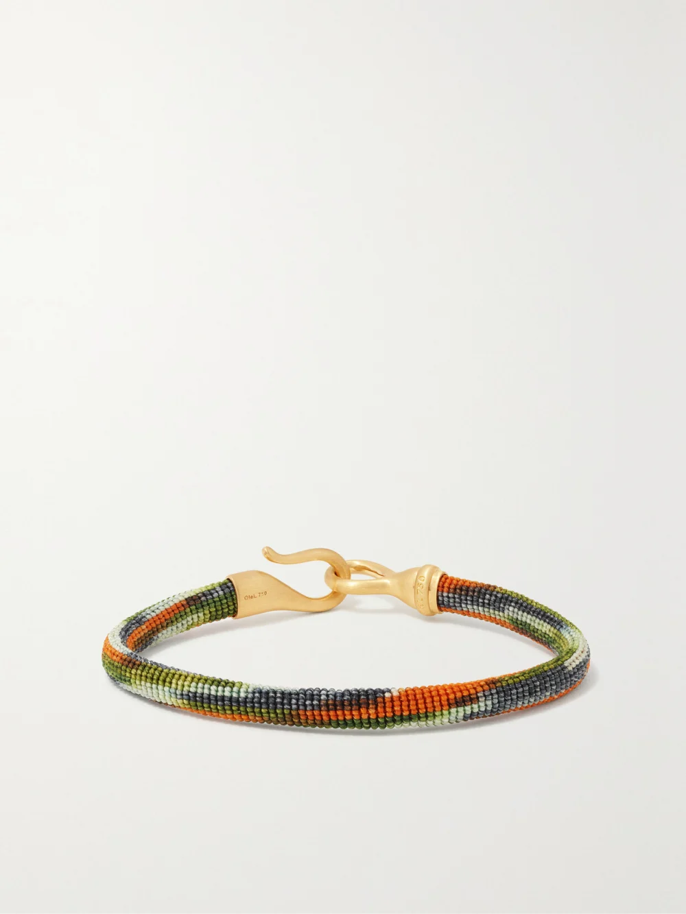 Ole Lynggaard Copenhagen Life 18-karat Gold and Rope Bracelet in green