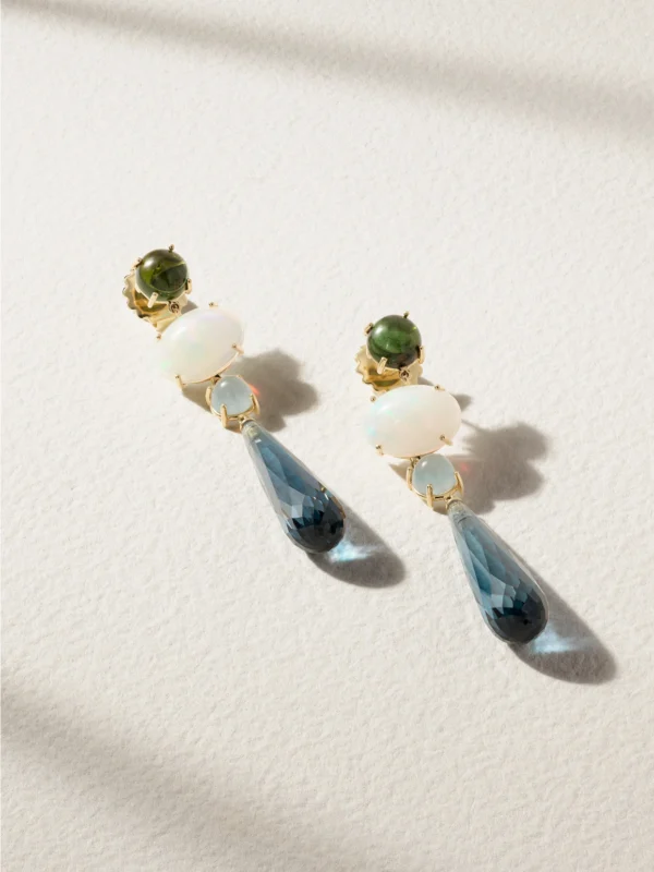Ole Lynggaard Copenhagen Lotus 18-karat Gold Multi-stone Earrings