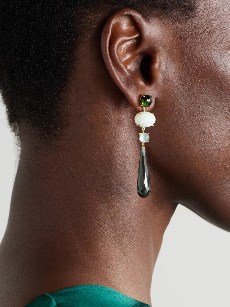Ole Lynggaard Copenhagen Lotus 18-karat Gold Multi-stone Earrings