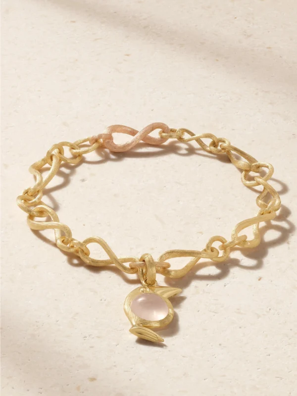 Ole Lynggaard Copenhagen Love 18-karat Yellow and Rose Gold Quartz Bracelet