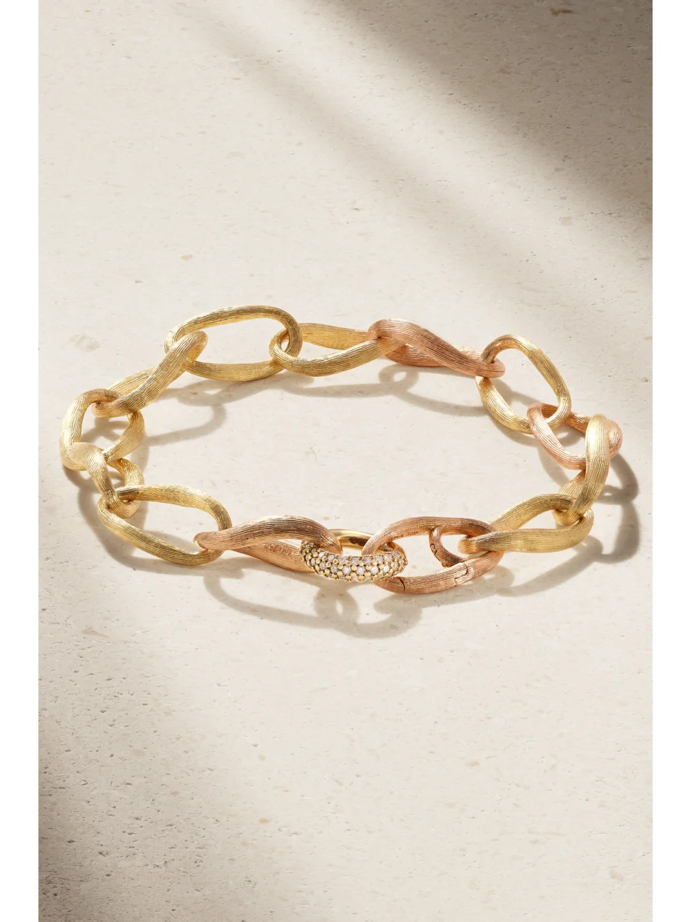 Ole Lynggaard Copenhagen Love Medium 18-karat Yellow and Rose Gold Diamond Bracelet