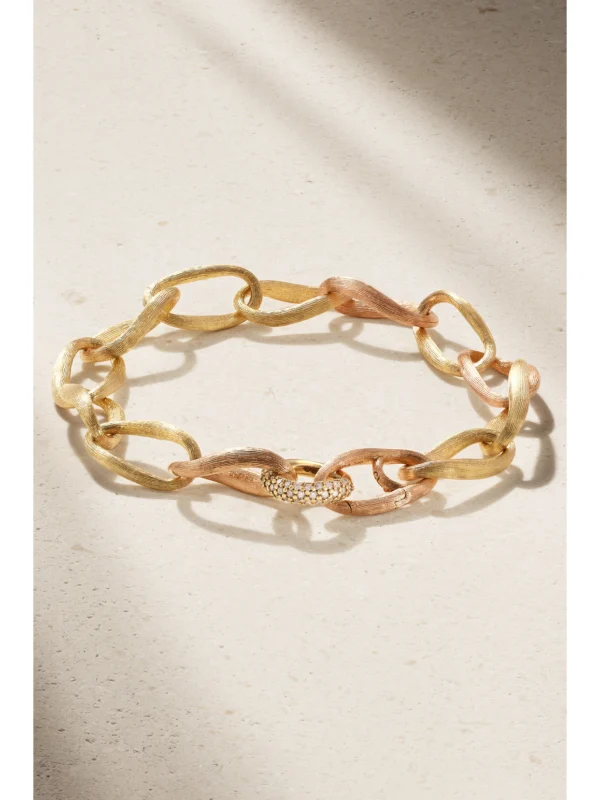 Ole Lynggaard Copenhagen Love Medium 18-karat Yellow and Rose Gold Diamond Bracelet