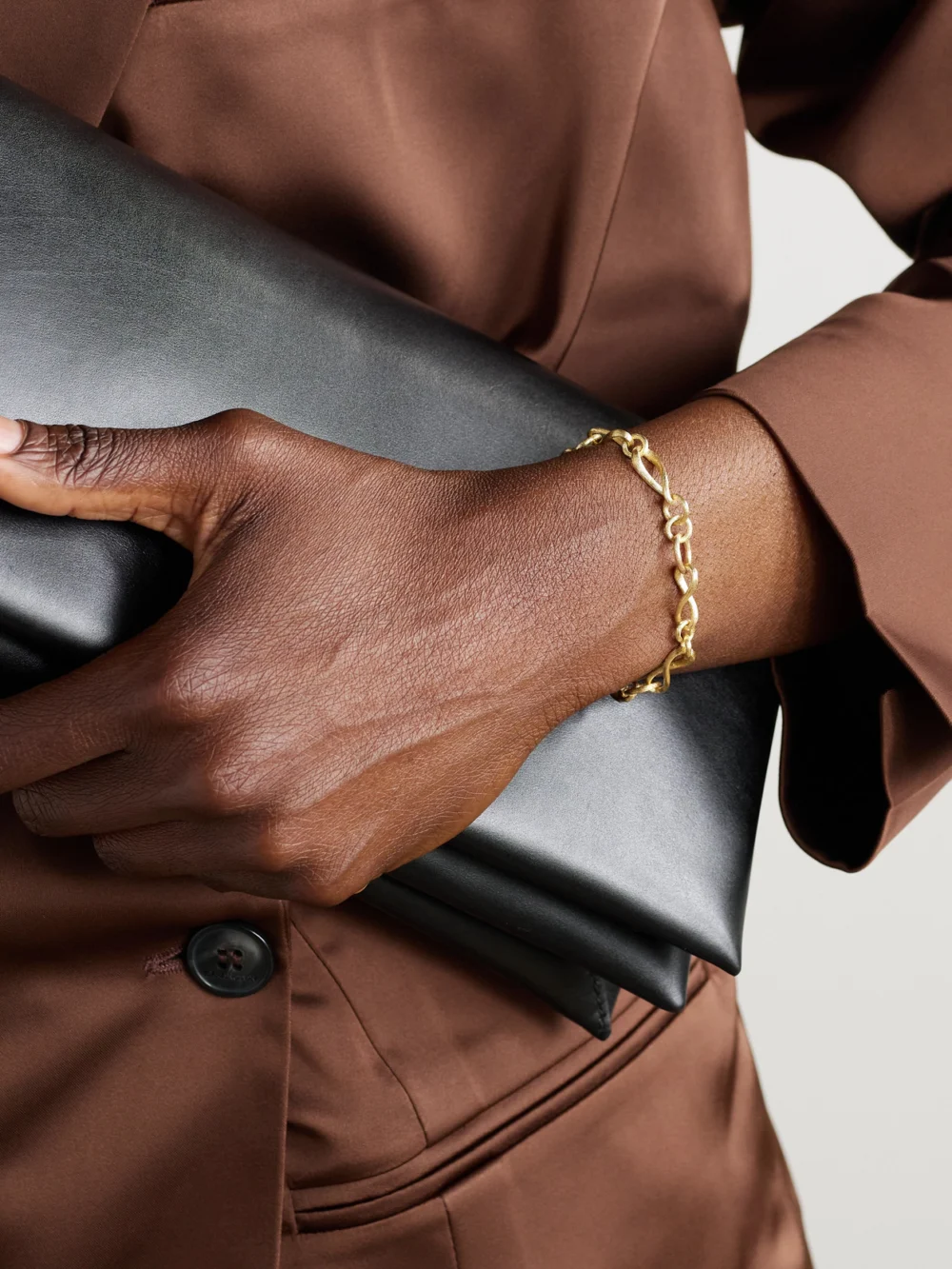 Ole Lynggaard Copenhagen Love Mini 18-karat Yellow and Rose Gold Bracelet, styled view
