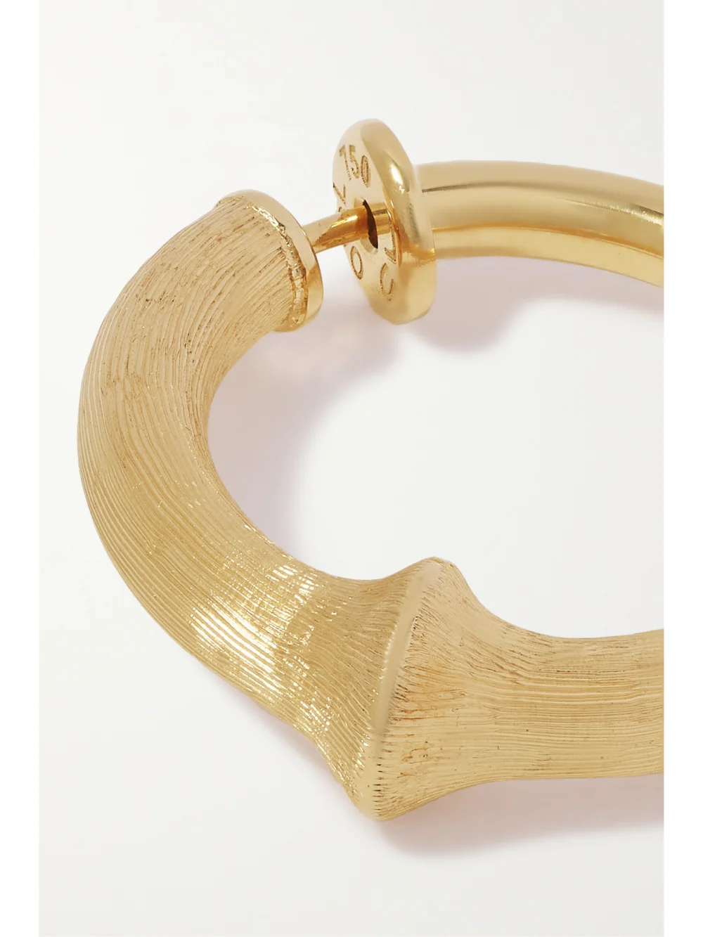 Close-up detail of the Ole Lynggaard Copenhagen Nature Small 18-karat Gold Single Hoop Earring