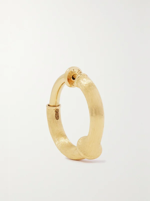 Ole Lynggaard Copenhagen Nature Small 18-karat Gold Single Hoop Earring