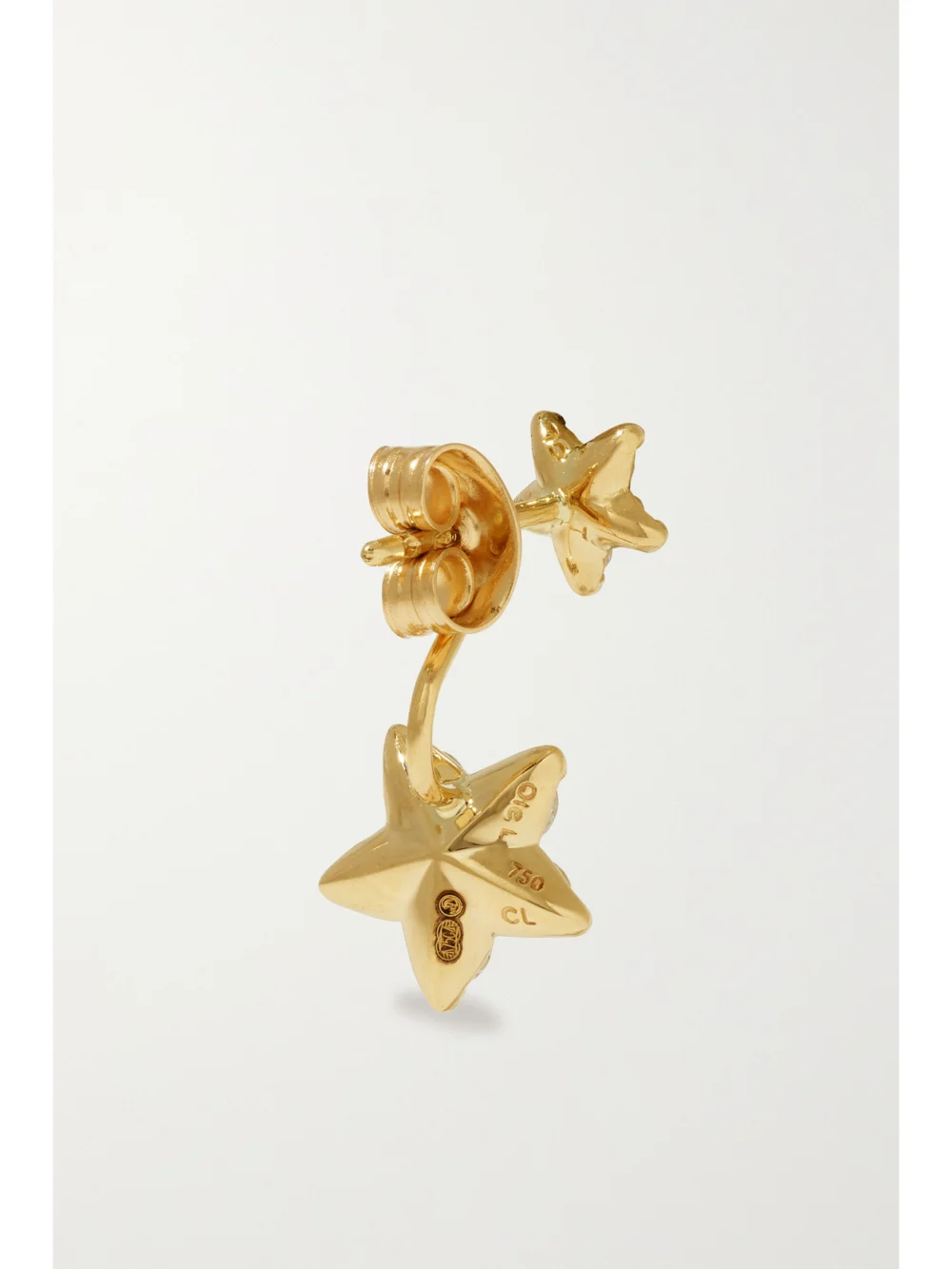 Back view of the Ole Lynggaard Copenhagen Shooting Star 18-karat Gold Diamond Single Earring