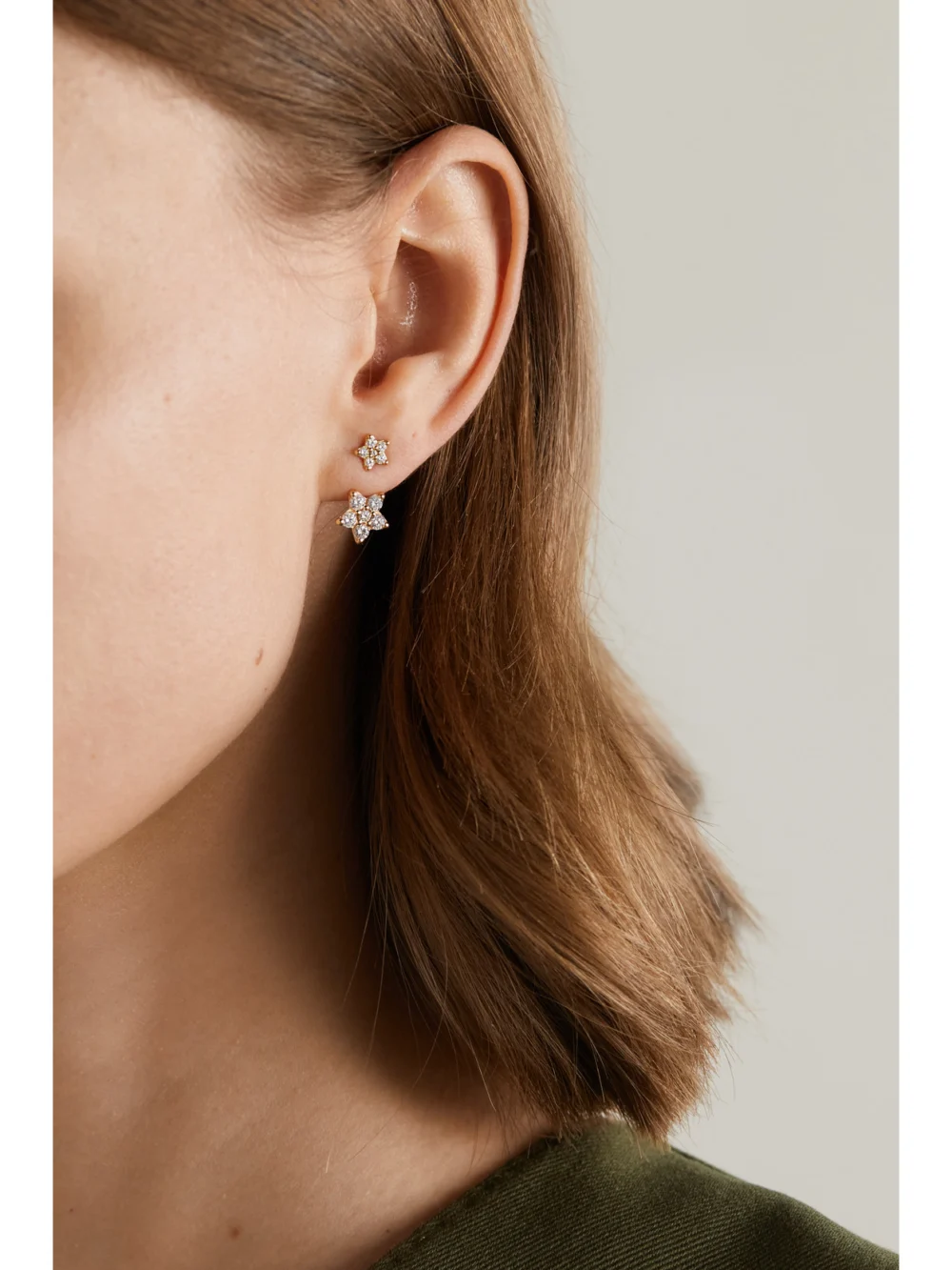 Ole Lynggaard Copenhagen Shooting Star 18-karat Gold Diamond Single Earring, styled view