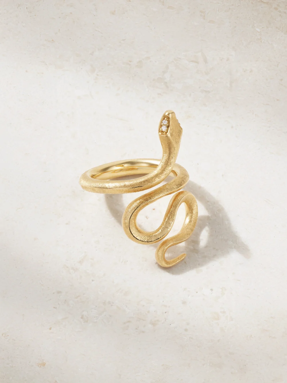 Ole Lynggaard Copenhagen Snake Medium 18-karat Gold Diamond Ring in 6