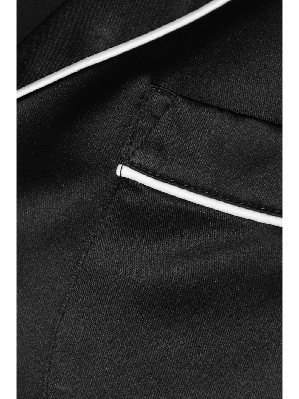 Close-up detail of the Olivia von Halle Coco Silk-satin Pajama Set