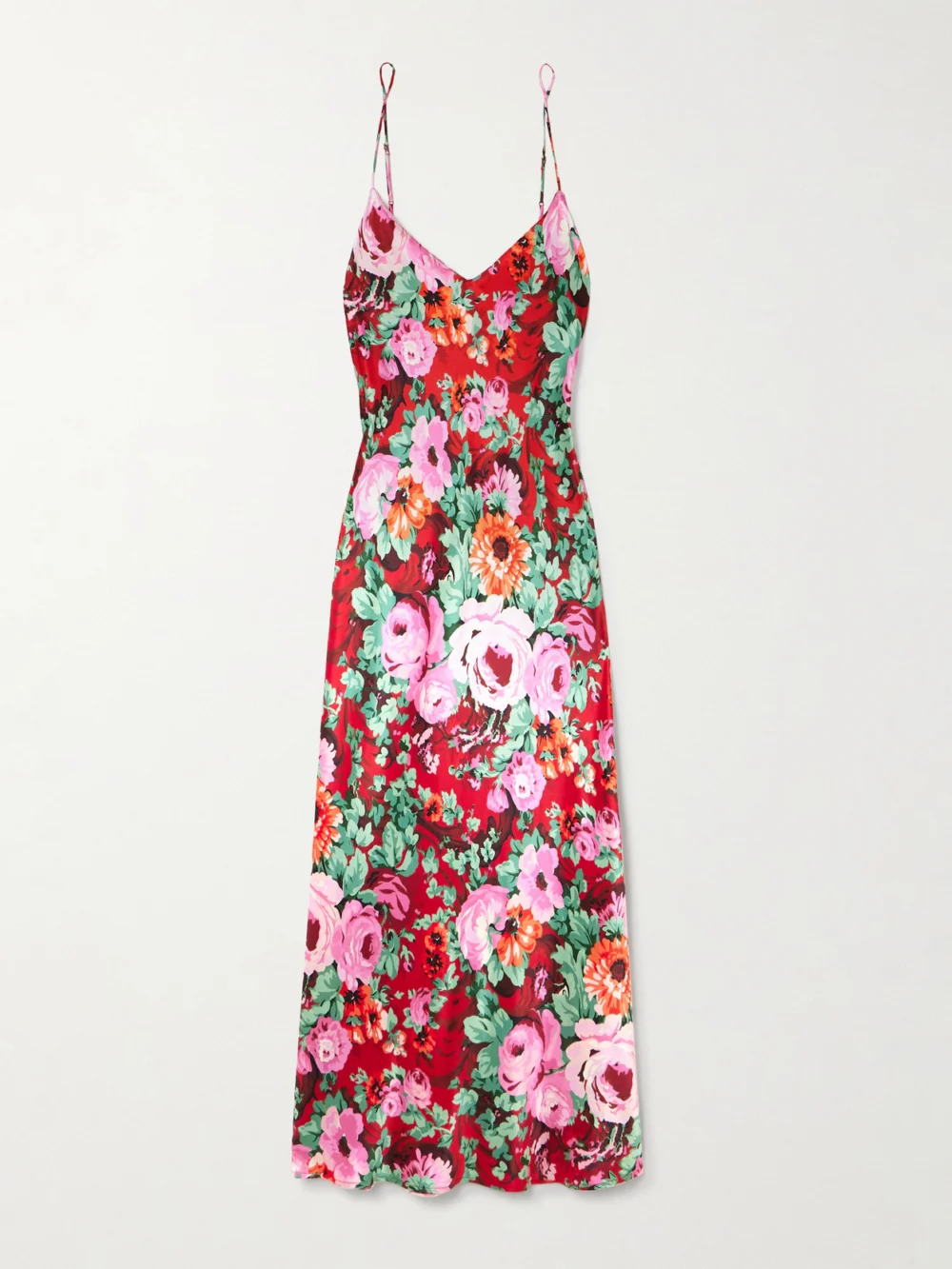 Olivia von Halle Garbo Floral-print Silk-satin Nightdress in multi