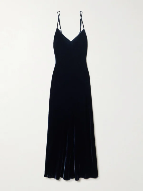 Olivia von Halle Garbo Silk-velvet Nightdress
