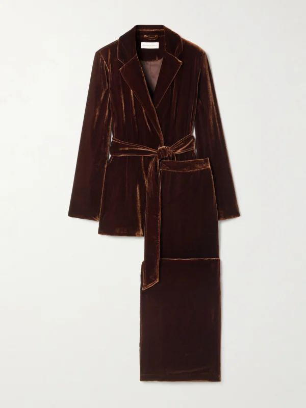 Olivia von Halle Jagger Velvet Pajama Set