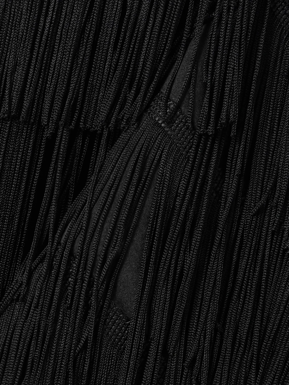 Close-up detail of the Olivia von Halle Lola Fringed Silk-crepe Mini Dress