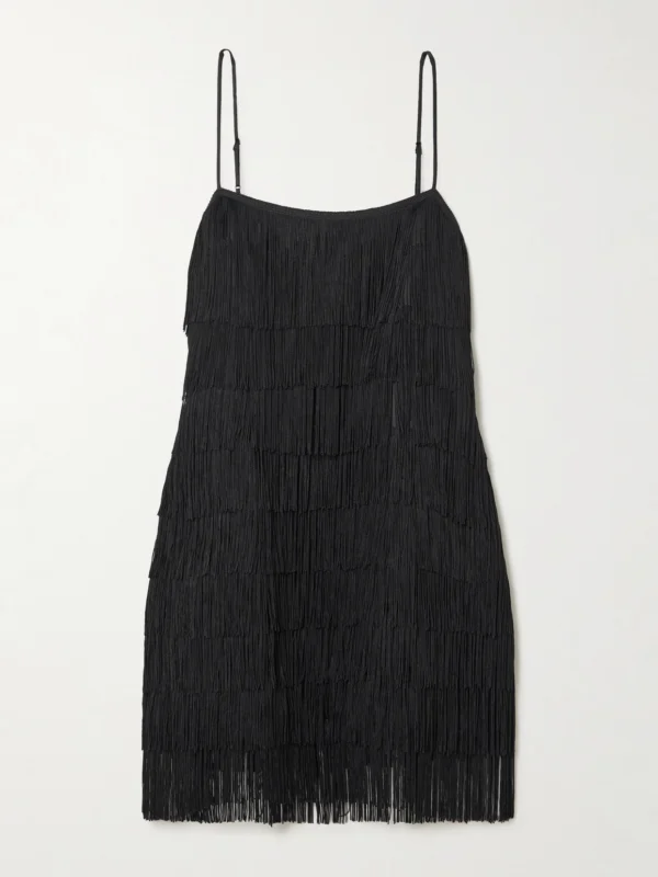 Olivia von Halle Lola Fringed Silk-crepe Mini Dress