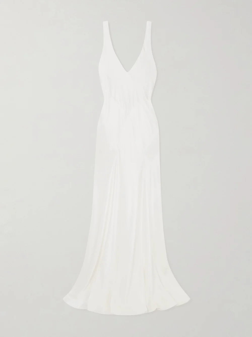 Olivia von Halle Paloma Open-back Silk-satin Gown in ivory