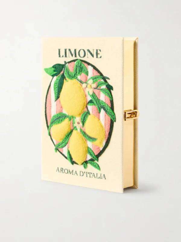 Olympia Le-Tan Aroma D'italia Appliquéd Embroidered Canvas Clutch
