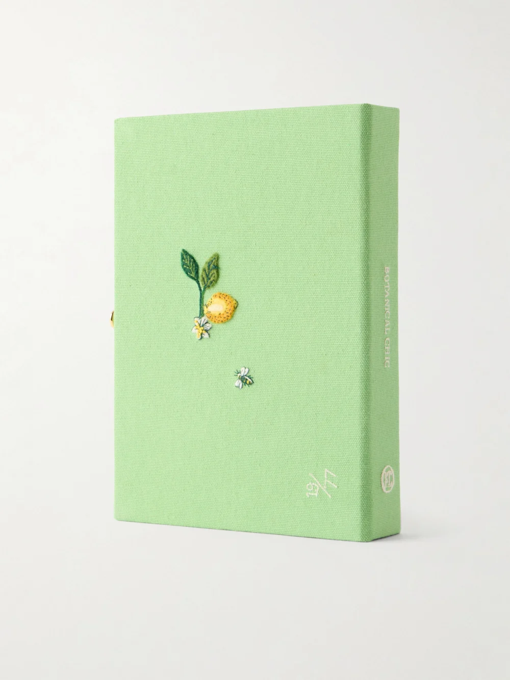 Back view of the Olympia Le-Tan Botanical Chic Appliquéd Embroidered Canvas Clutch