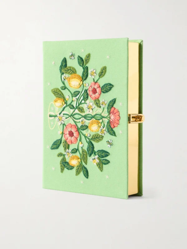 Olympia Le-Tan Botanical Chic Appliquéd Embroidered Canvas Clutch