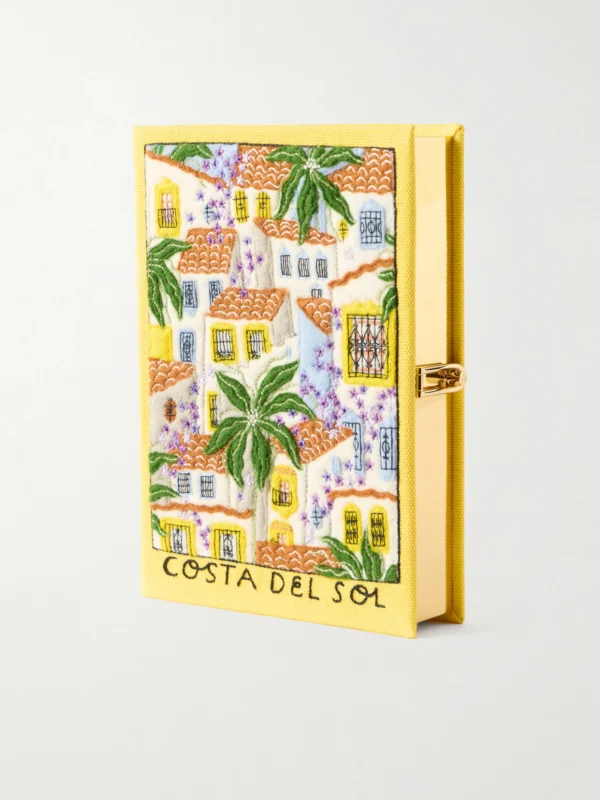 Olympia Le-Tan Costa Del Sol Appliquéd Embroidered Canvas Clutch