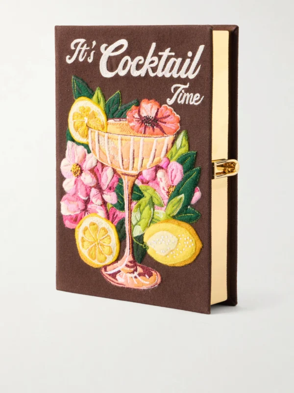 Olympia Le-Tan It's Cocktail Time Appliquéd Embroidered Clutch