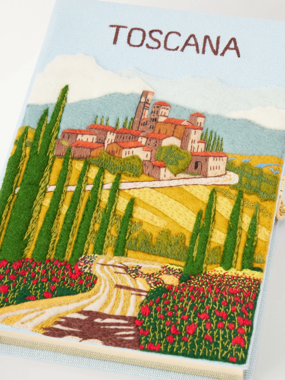 Close-up detail of the Olympia Le-Tan Toscana Embroidered Canvas Clutch