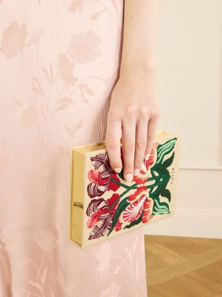 Olympia Le-Tan Tulip Embroidered Canvas Clutch