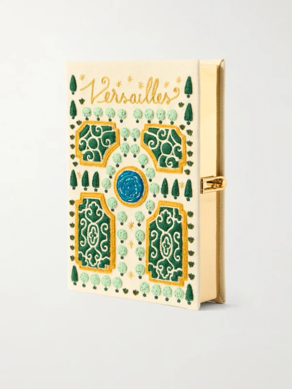 Olympia Le-Tan Versailles Appliquéd Embroidered Canvas Clutch