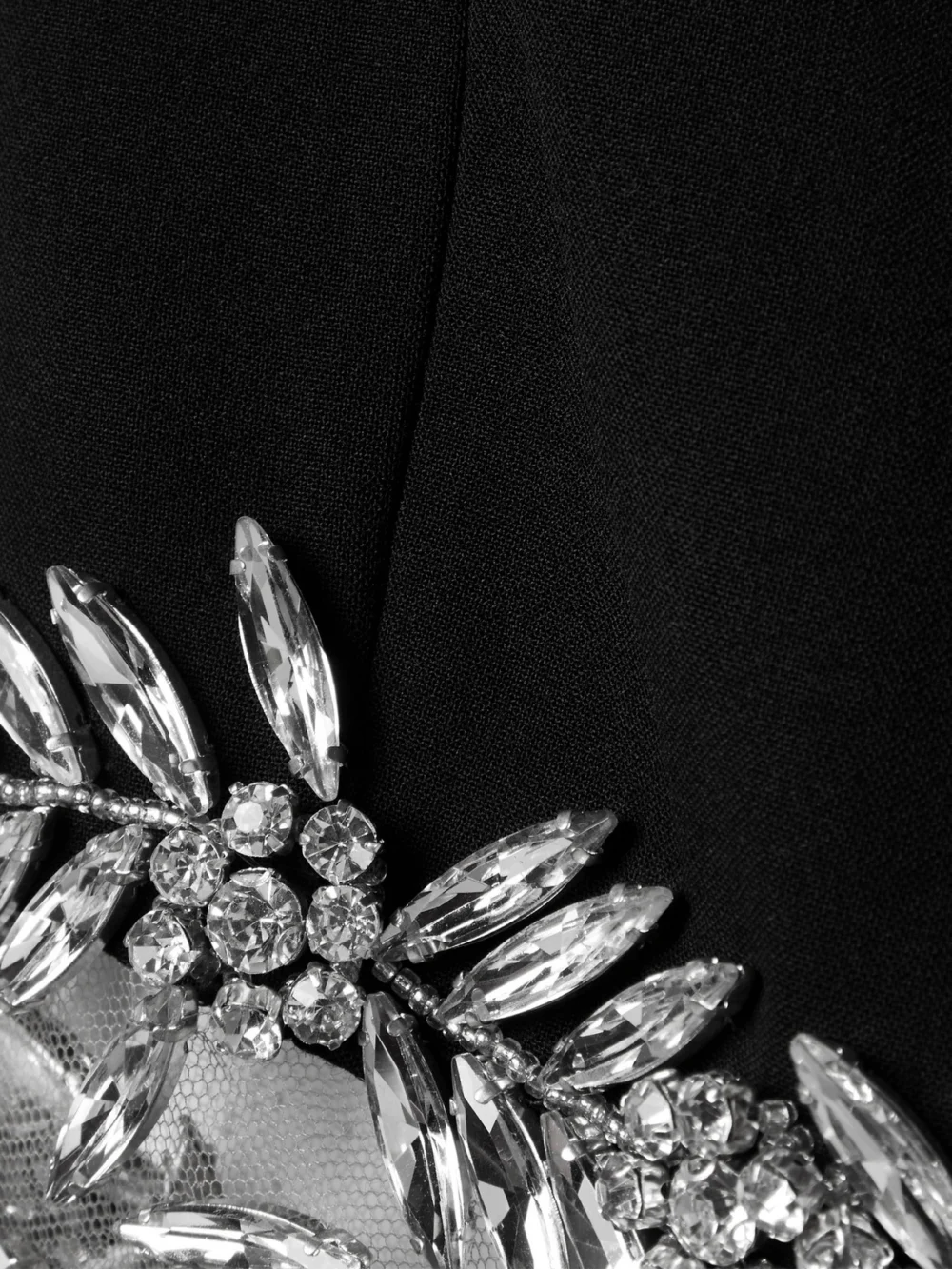 Close-up detail of the Oscar de la Renta Crystal-embellished Wool-blend Midi Dress
