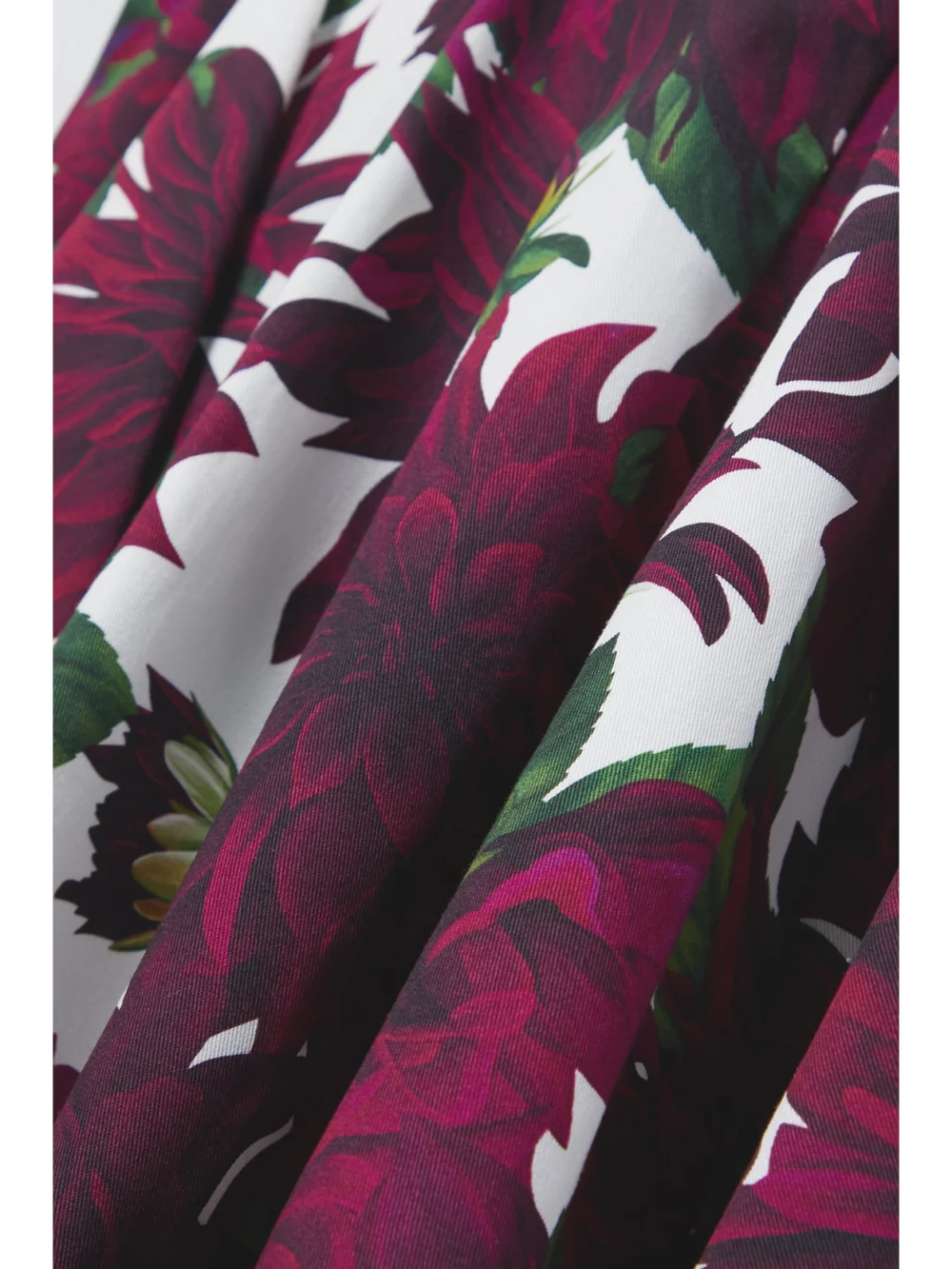 Close-up detail of the Oscar de la Renta Dahlia Floral-print Cotton-blend Twill Midi Dress