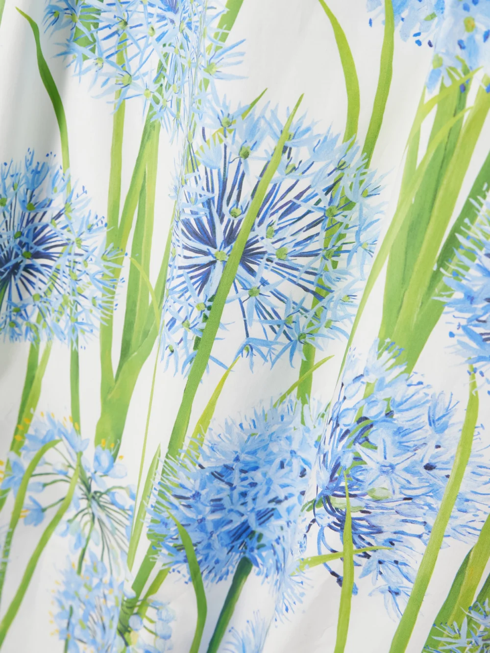 Close-up detail of the Oscar de la Renta Floral-print Cotton-blend Poplin Mini Dress