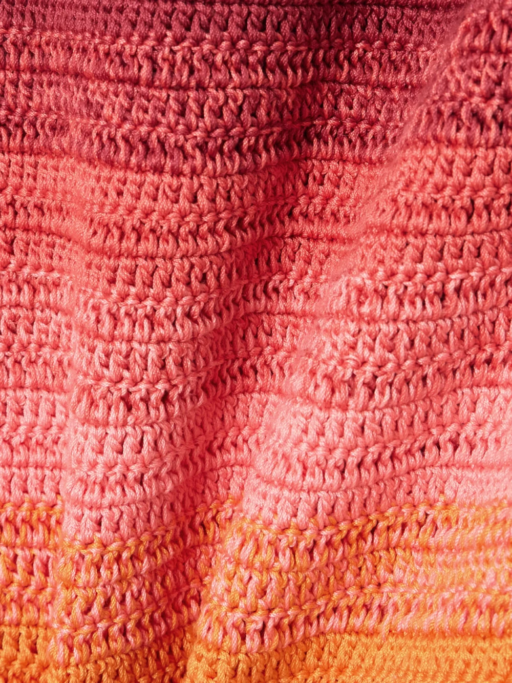 Close-up detail of the Oscar de la Renta Off-the-shoulder Striped Crocheted Cotton Midi Dress