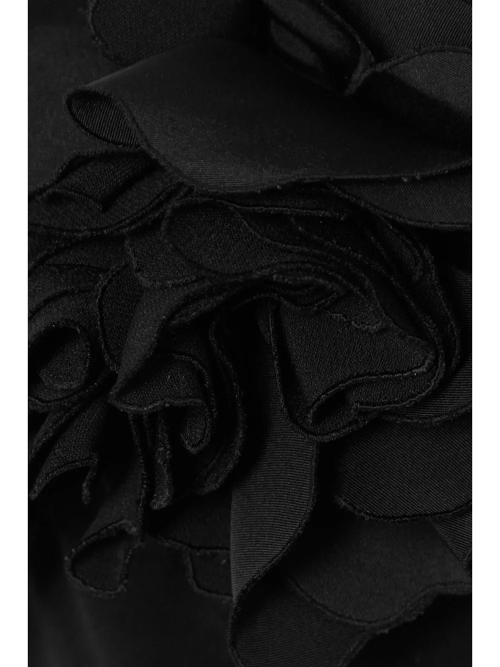 Close-up detail of the Oscar de la Renta Off-the-shoulder Taffeta-trimmed Cady Midi Dress