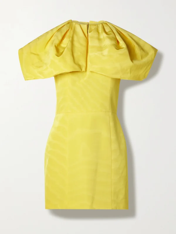 Oscar de la Renta Ruffled Cotton-blend Faille Mini Dress