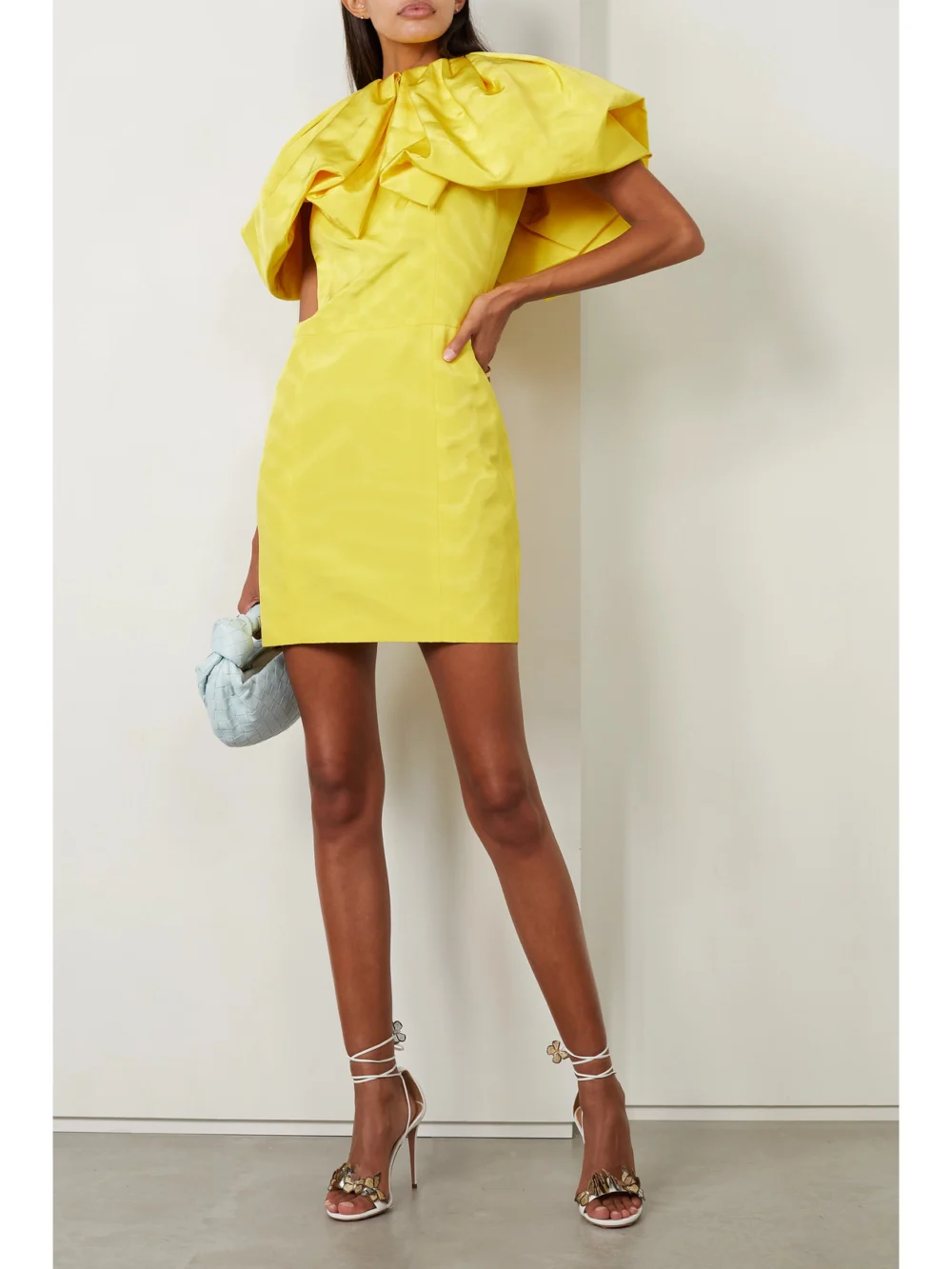 Oscar de la Renta Ruffled Cotton-blend Faille Mini Dress, worn by a model