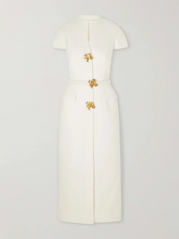 Oscar de la Renta Wool-blend Tweed Midi Dress