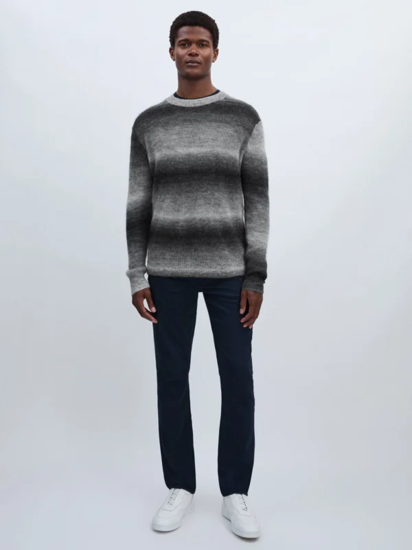 PAIGE Paige Contrast Stripe Grey Ombré-striped Jumper with Mohair