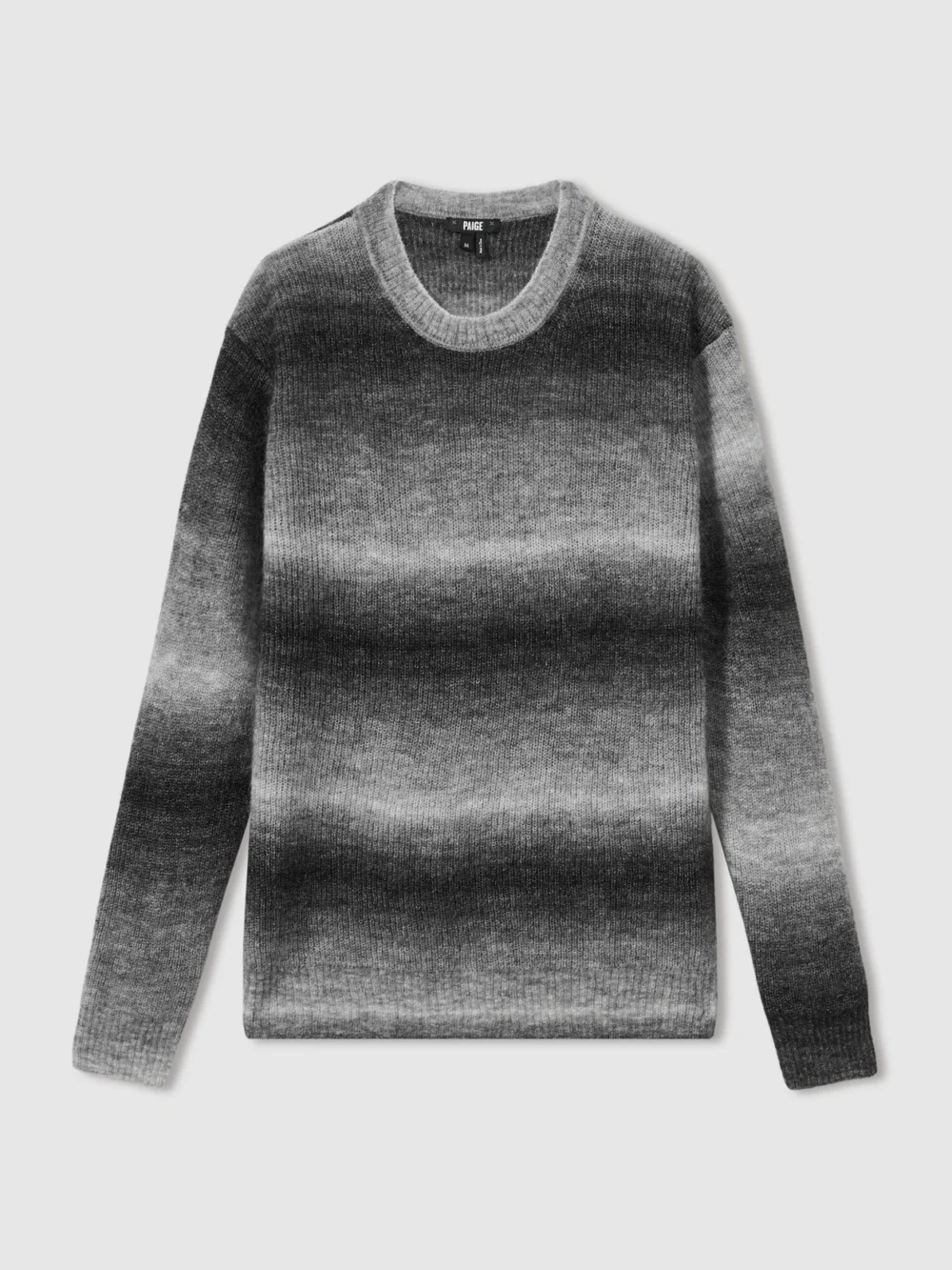 PAIGE Paige Contrast Stripe Grey Ombré-striped Jumper with Mohair, view 2
