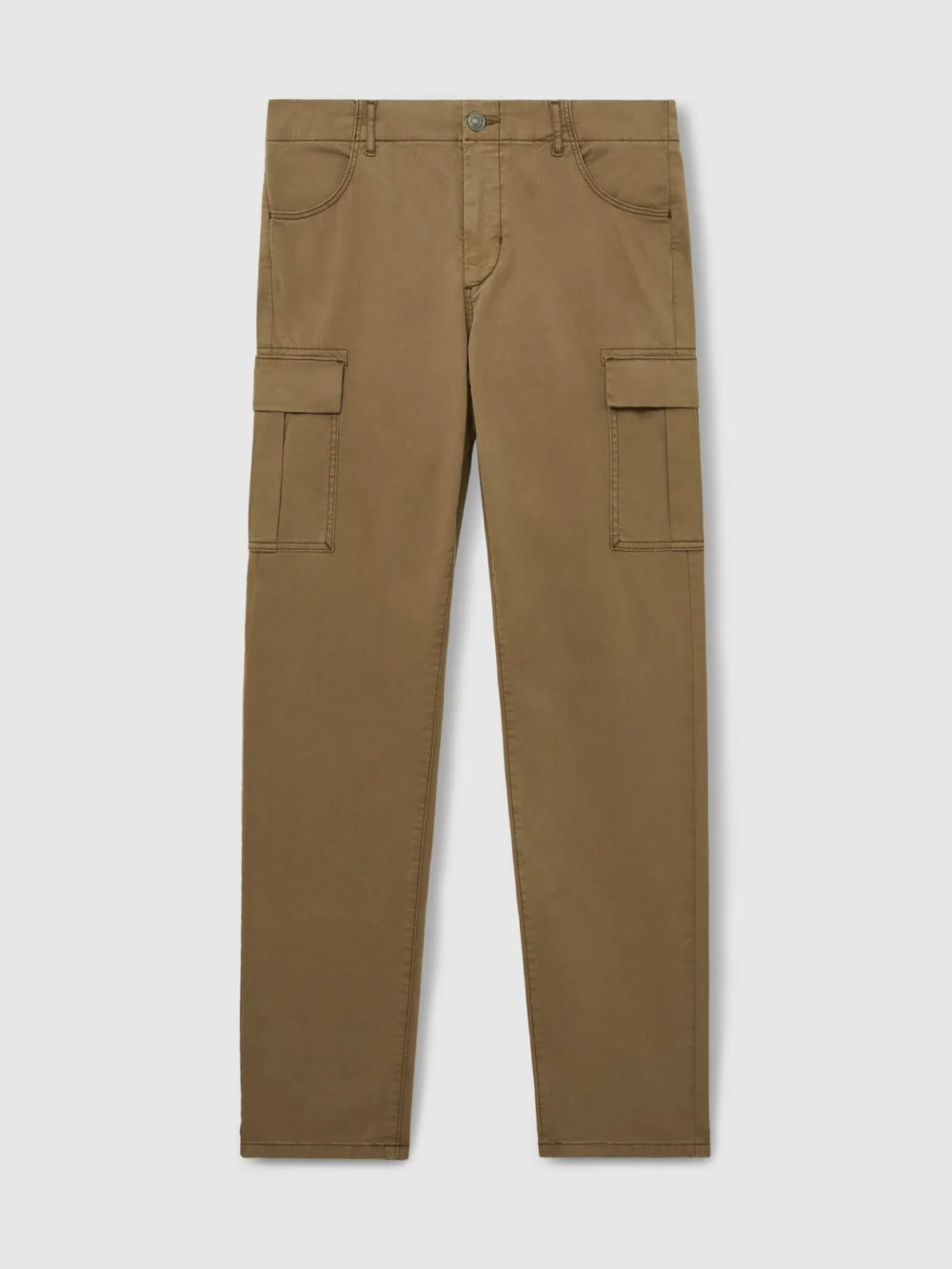 PAIGE Paige Sand Stretch-cotton Slim Trousers, view 2