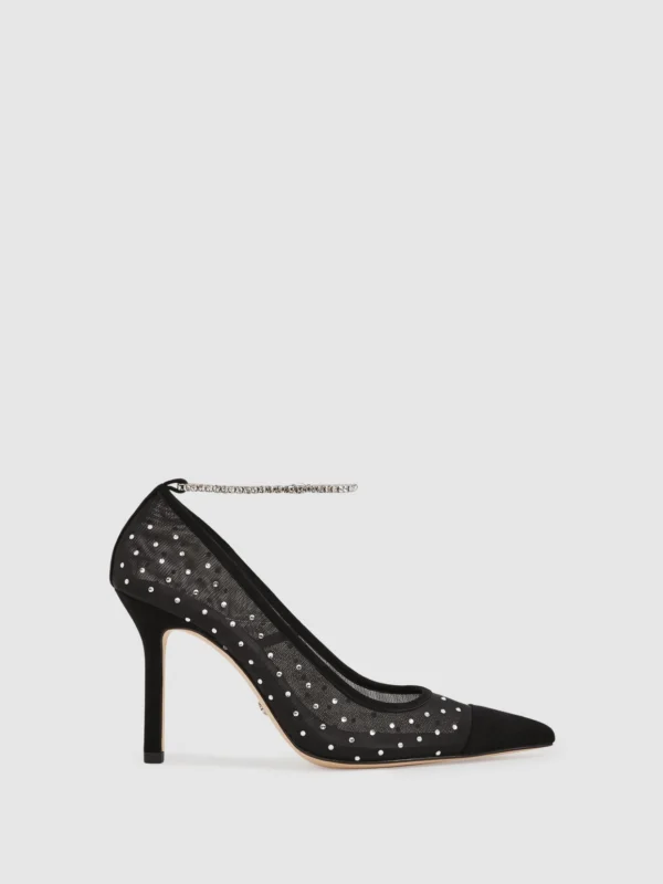 PAIGE Paige Silva Heel Court Shoes Mesh Embellished
