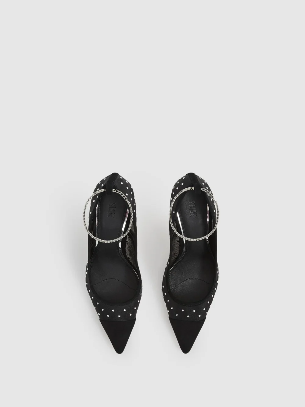 PAIGE Paige Silva Heel Court Shoes Mesh Embellished, view 2