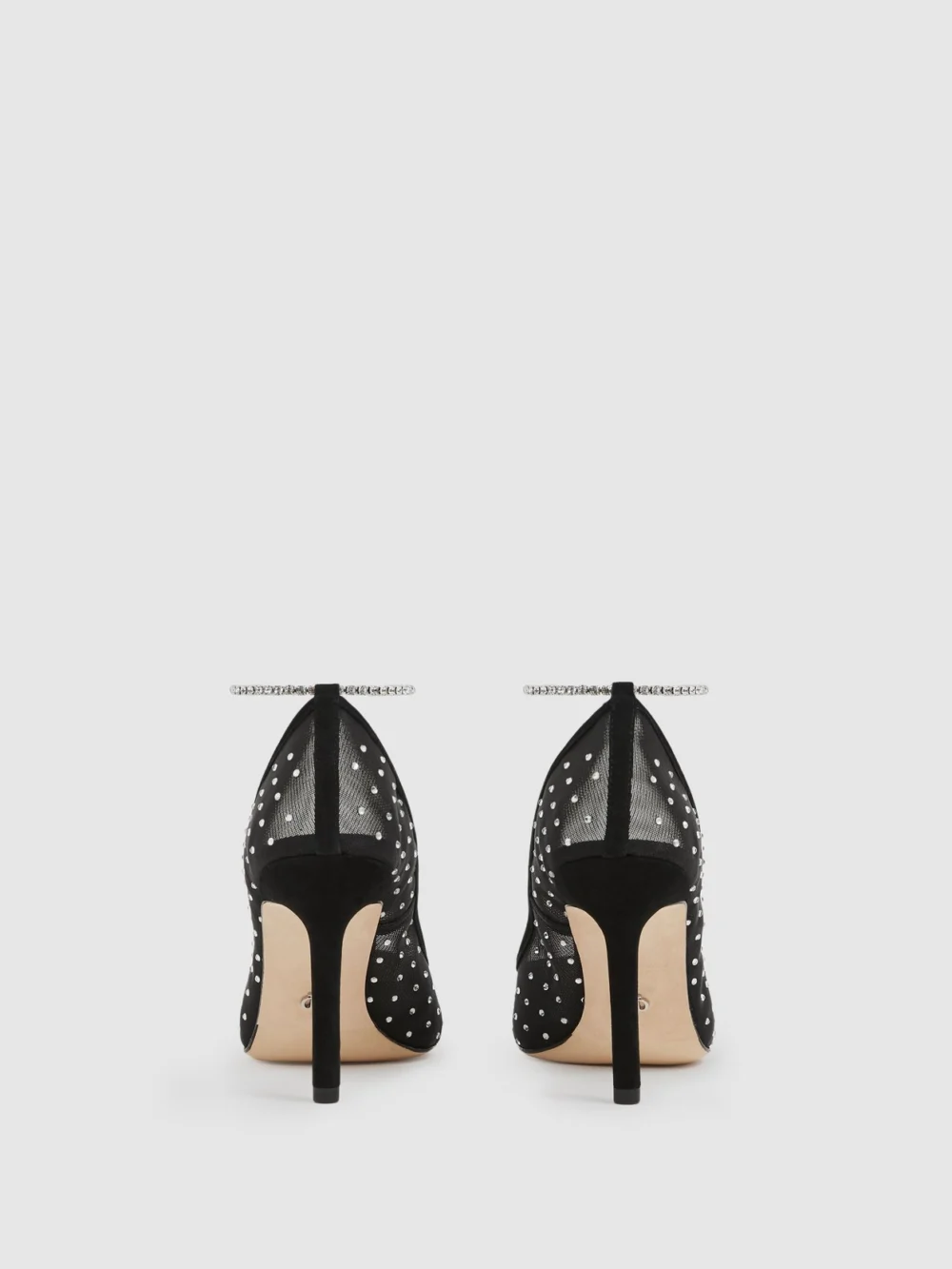 PAIGE Paige Silva Heel Court Shoes Mesh Embellished, view 3