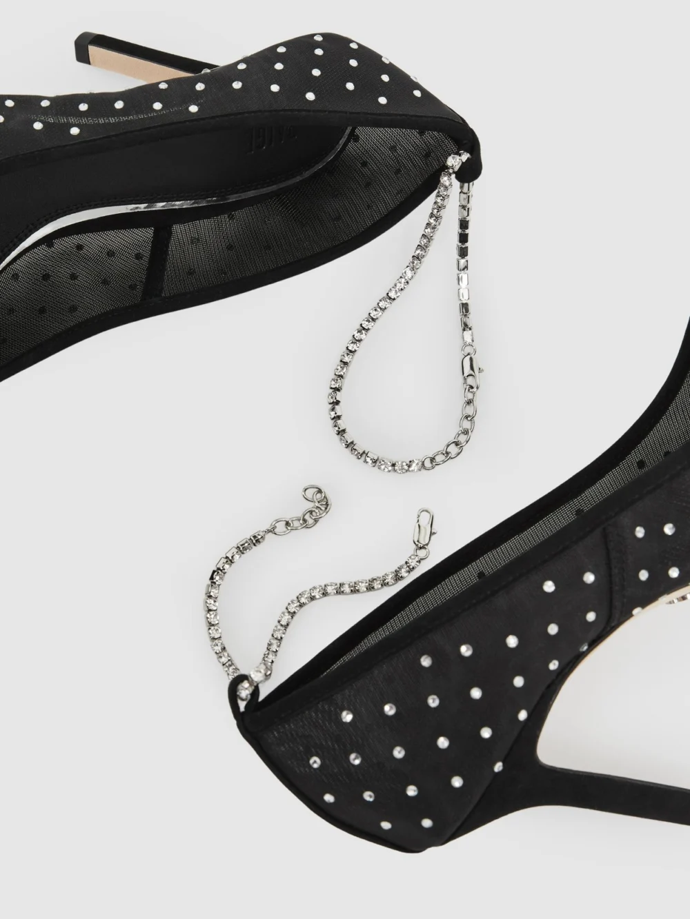 PAIGE Paige Silva Heel Court Shoes Mesh Embellished, view 4
