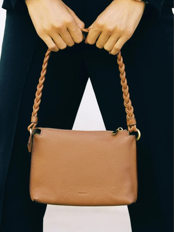 PAIGE Paige Tan Suede Plaited-strap Cross-body Bag