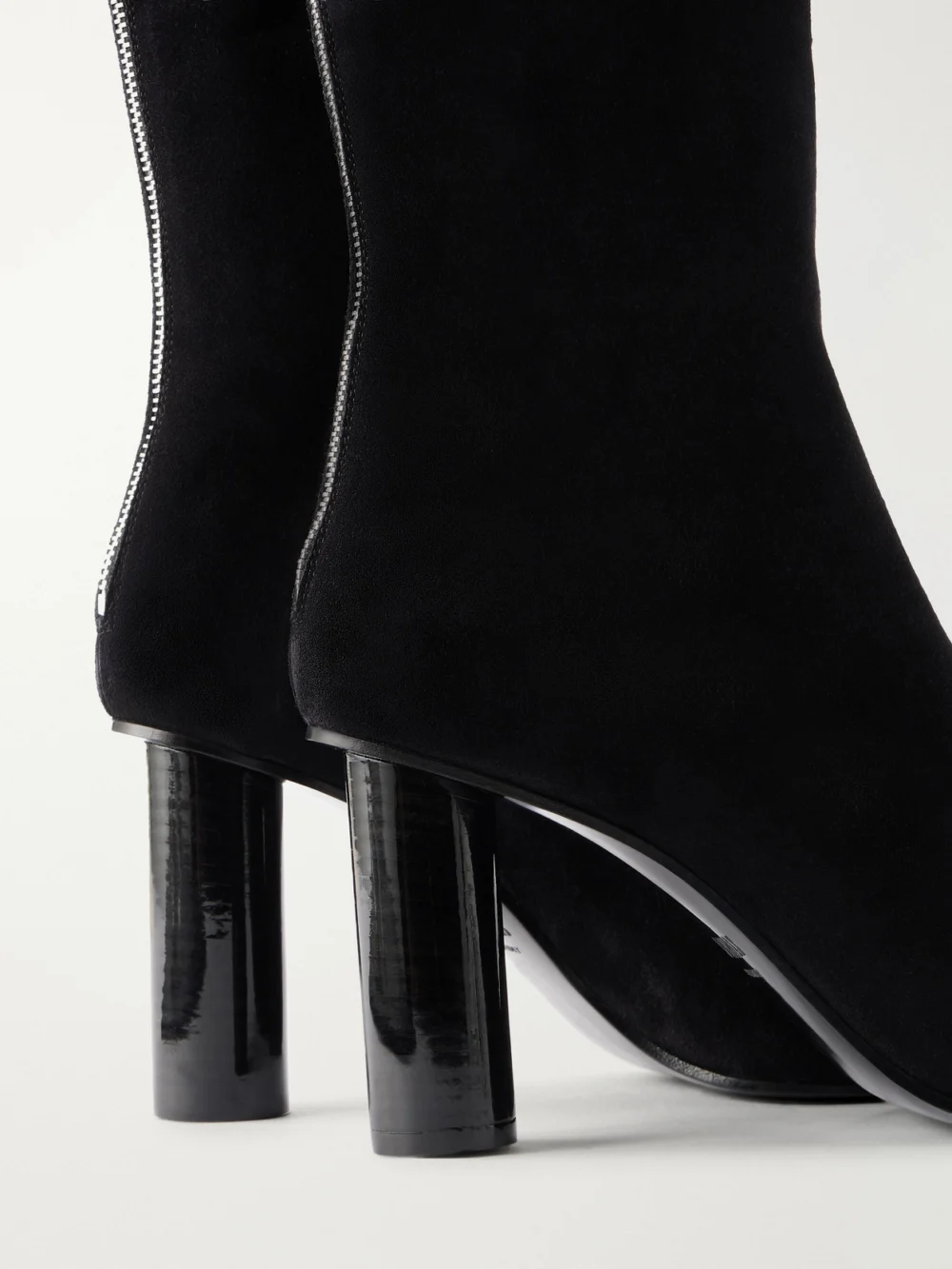 Close-up detail of the Paris Texas Alice 85 Suede Ankle Boots